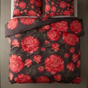 NWT Rose Breezy Cotton Percale Duvet Cover KING SIZE 💯 COTTON 96x104